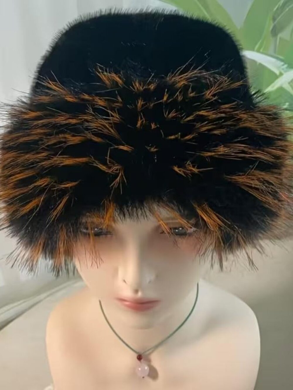 BLACK FAUX FUR WINTER HAT